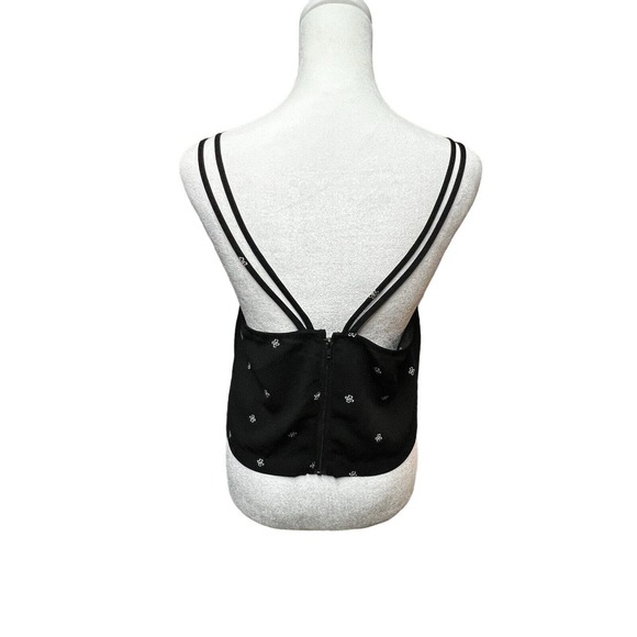 Urban Outfitters Silence & Noise Black/White Crop Camisole Zip Up Top Size Small - Picture 5 of 7